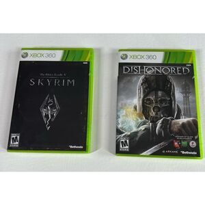 XBOX 360 DisHonored and‎ The Gider Scrools V Microsoft Bethesda